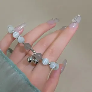 Opal Moonstone Bell Charm Bracelet